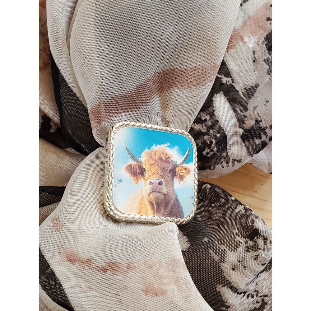 SLIDE Scarf Wild Rag Scarves Slide highland cow gift, bandana slide, western